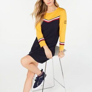 Tommy Hilfiger Striped-Trim Cotton Sweatshirt Dress